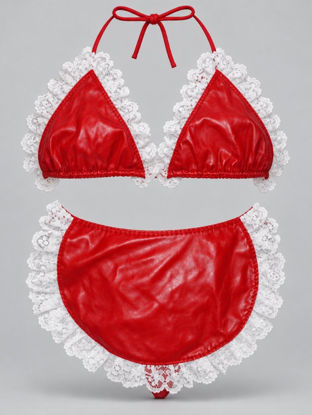 BNWT Red & White Lace Two-Piece Lingerie Set – Size S